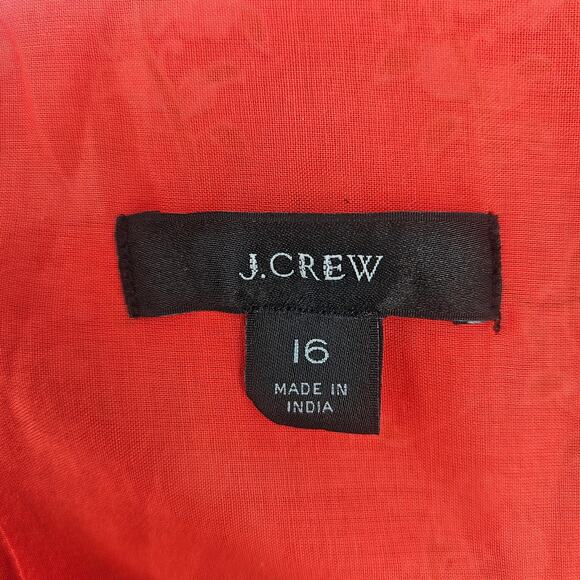 J.Crew Flutter V-neck Maxi in Cerise Cove Red Classic Block Print Dress US 16 - Picture 8 of 12